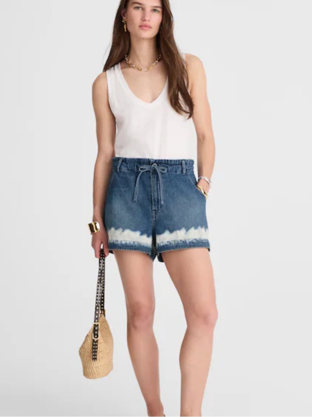 Madewell Tie-Waist Shorts in Shibori Wash